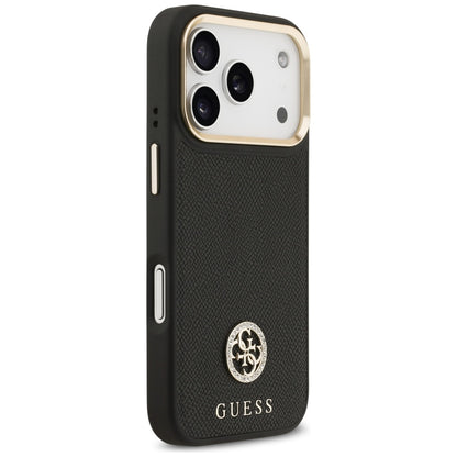 MagSafe Case for Apple iPhone 17 Pro, Guess, Grained Strass Logo, Black