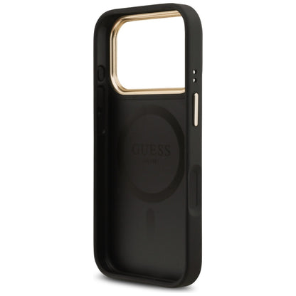MagSafe Case for Apple iPhone 17 Pro, Guess, Grained Strass Logo, Black