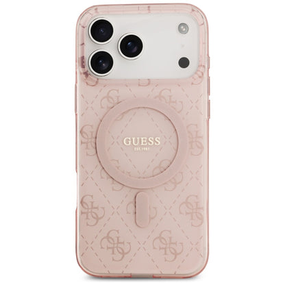 Capa MagSafe para Apple iPhone 17 Pro, Guess, IML 4G Background, Rosa
