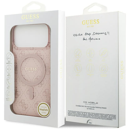Capa MagSafe para Apple iPhone 17 Pro, Guess, IML 4G Background, Rosa