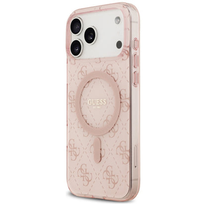 Capa MagSafe para Apple iPhone 17 Pro, Guess, IML 4G Background, Rosa