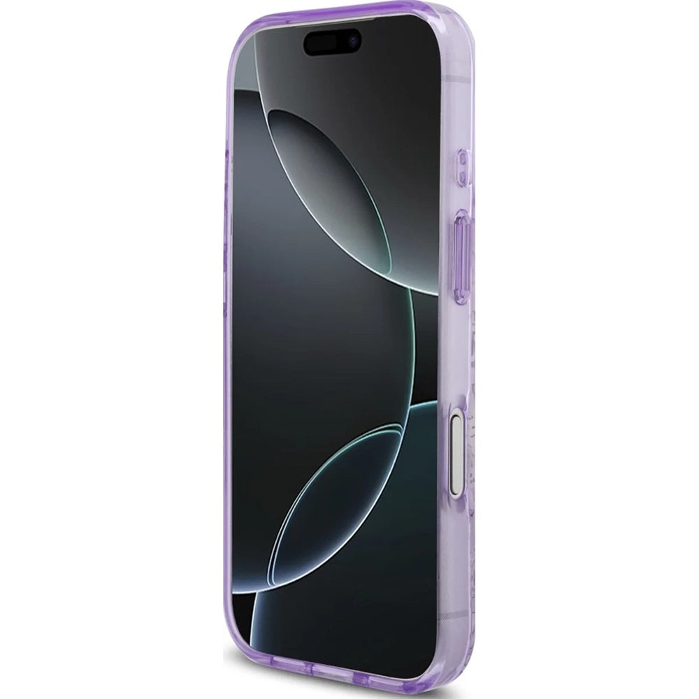 Capa MagSafe para Apple iPhone 17 Pro, Guess, IML Flower & Tonal Circle, Roxo