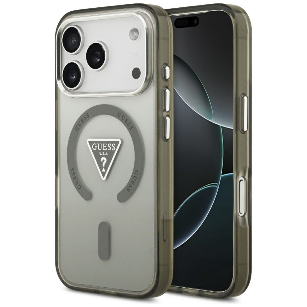 Capa MagSafe para Apple iPhone 17 Pro, Guess, IML Gradient Triangle Logo, Caqui