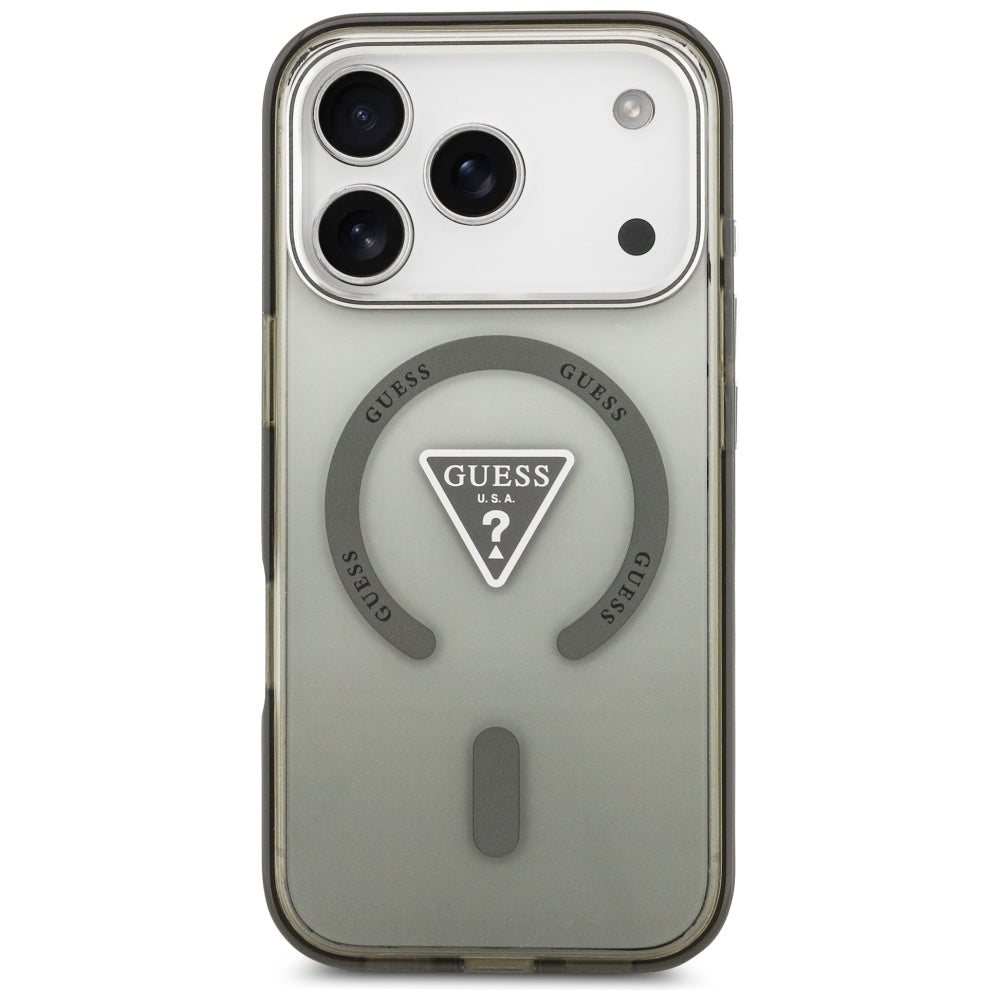 Capa MagSafe para Apple iPhone 17 Pro, Guess, IML Gradient Triangle Logo, Caqui