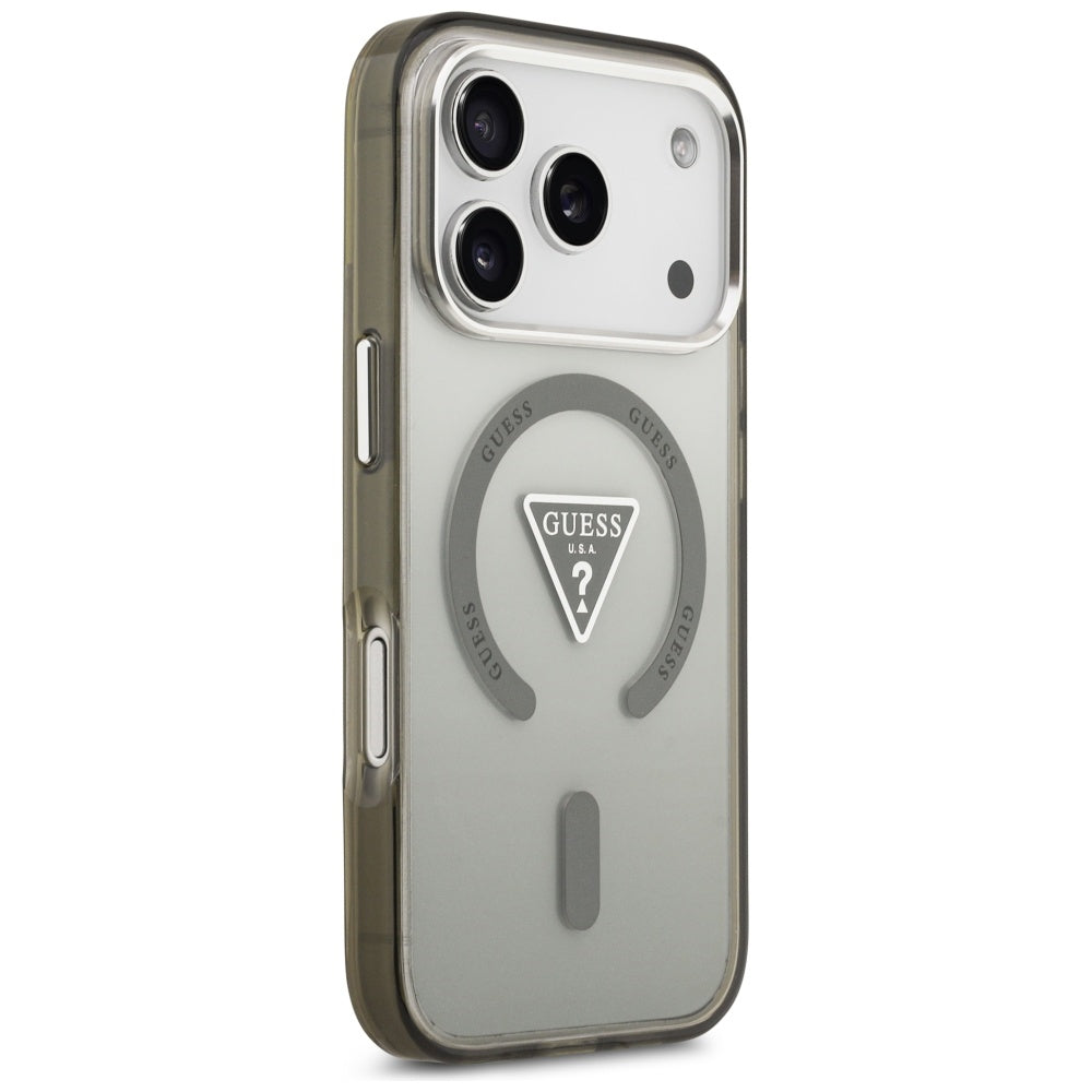 Capa MagSafe para Apple iPhone 17 Pro, Guess, IML Gradient Triangle Logo, Caqui
