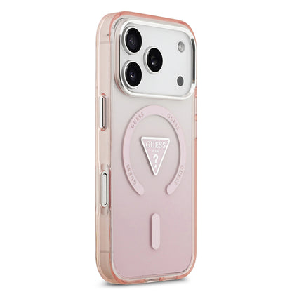 Capa MagSafe para Apple iPhone 17 Pro, Guess, IML Gradient Triangle Logo, Rosa
