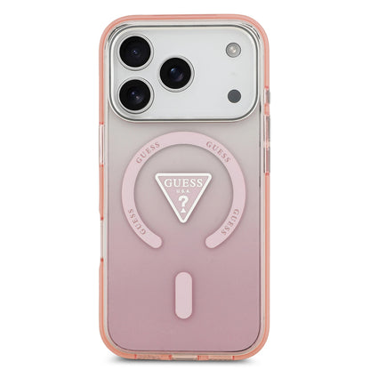 Capa MagSafe para Apple iPhone 17 Pro, Guess, IML Gradient Triangle Logo, Rosa