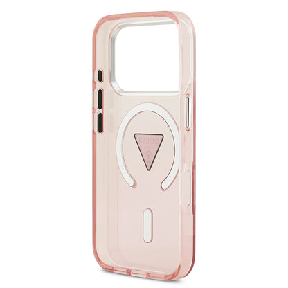 Capa MagSafe para Apple iPhone 17 Pro, Guess, IML Gradient Triangle Logo, Rosa