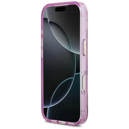 Capa MagSafe para Apple iPhone 17 Pro, Guess, IML Metal Glitter Flowers Triangle, Roxo