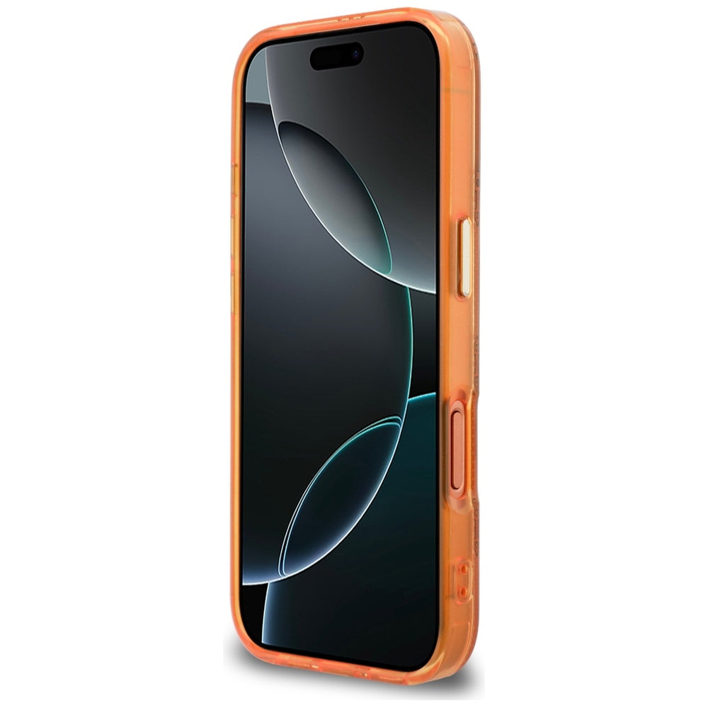 MagSafe Case for Apple iPhone 17 Pro, Guess, IML Peony Dot, Orange