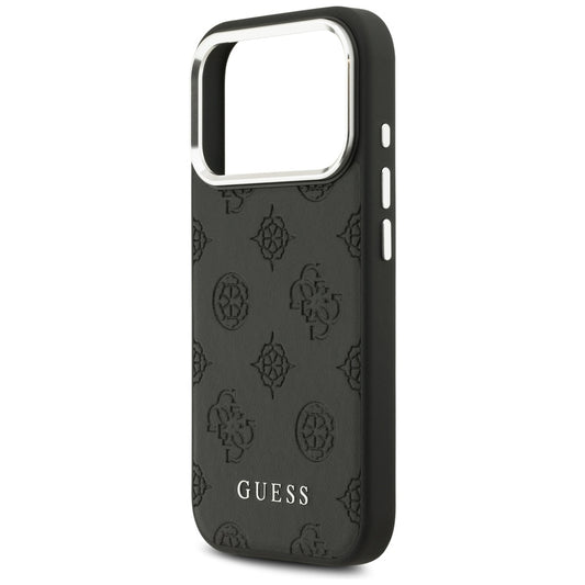 Capa MagSafe para Apple iPhone 17 Pro, Guess, Peony Hot Stamp Script, Preta
