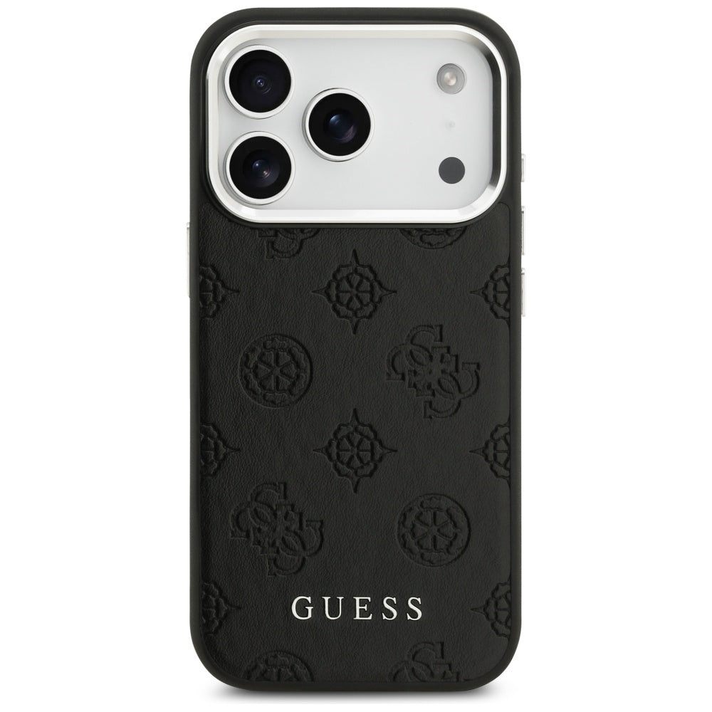 Capa MagSafe para Apple iPhone 17 Pro, Guess, Peony Hot Stamp Script, Preta