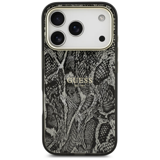 Capa MagSafe para Apple iPhone 17 Pro, Guess, Padrão Python, Preta