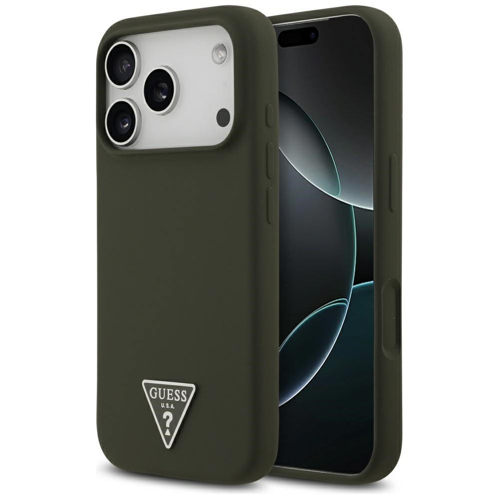 Capa MagSafe para Apple iPhone 17 Pro, Guess, Logo Triângulo, Caqui