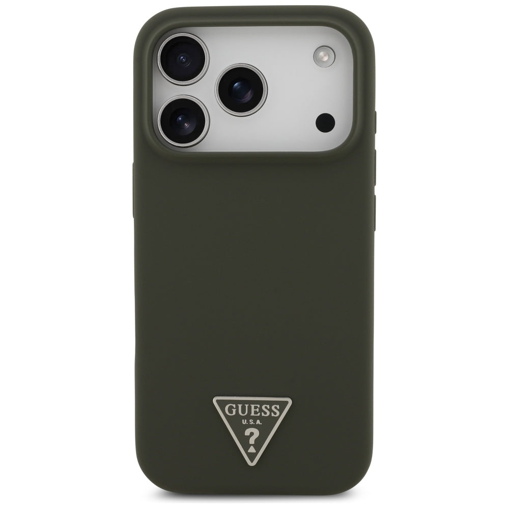 Capa MagSafe para Apple iPhone 17 Pro, Guess, Logo Triângulo, Caqui