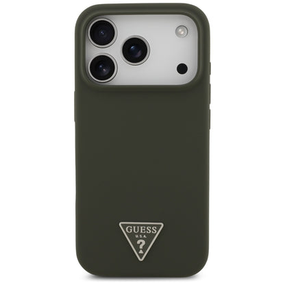 Capa MagSafe para Apple iPhone 17 Pro, Guess, Logo Triângulo, Caqui
