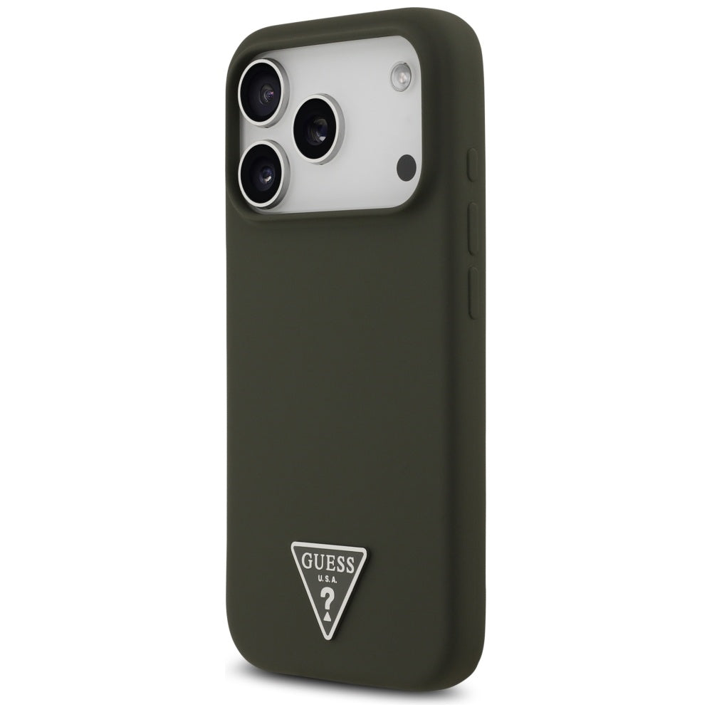 Capa MagSafe para Apple iPhone 17 Pro, Guess, Logo Triângulo, Caqui