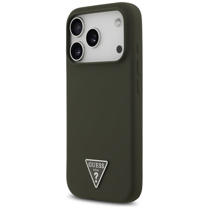 Capa MagSafe para Apple iPhone 17 Pro, Guess, Logo Triângulo, Caqui