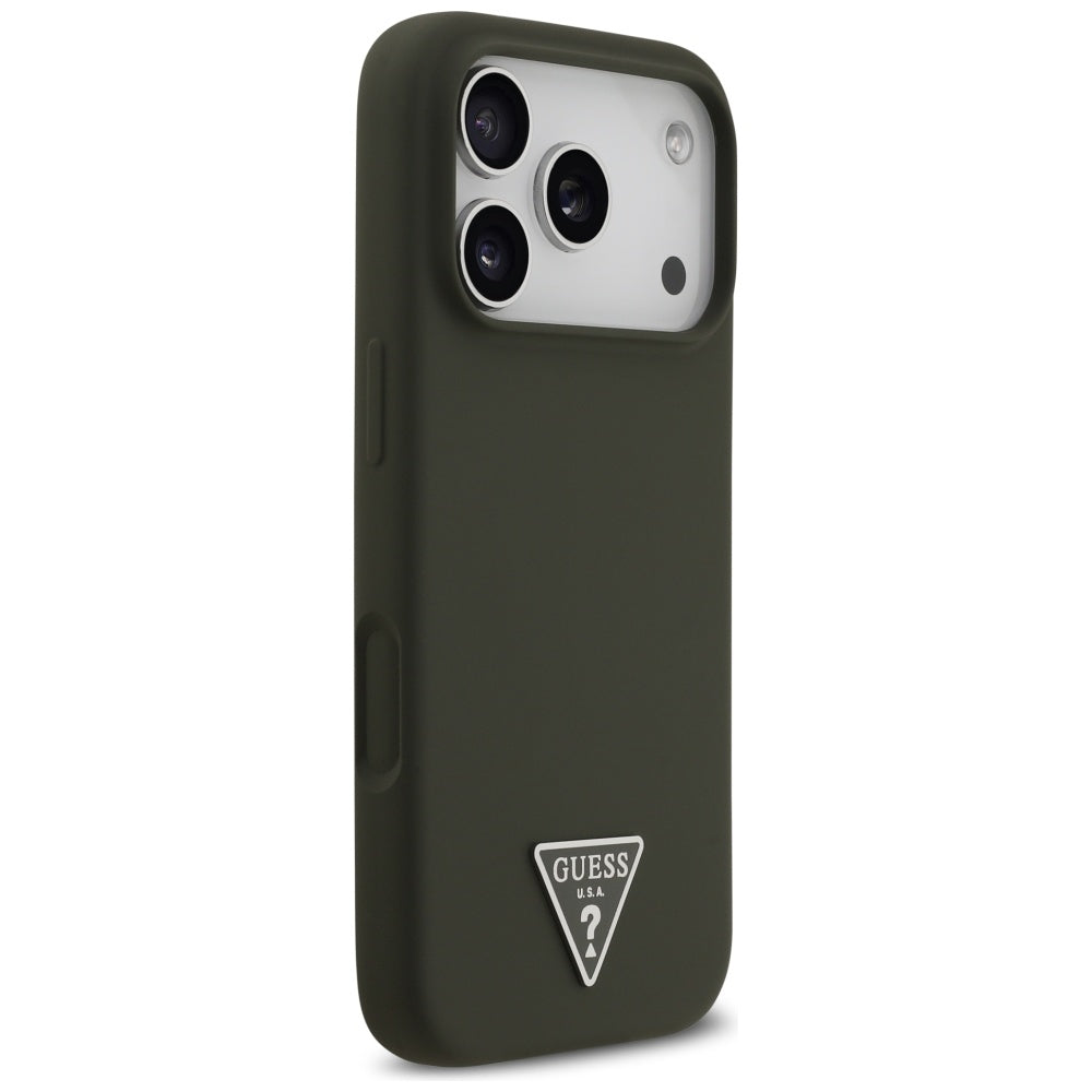 Capa MagSafe para Apple iPhone 17 Pro, Guess, Logo Triângulo, Caqui