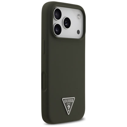 Capa MagSafe para Apple iPhone 17 Pro, Guess, Logo Triângulo, Caqui