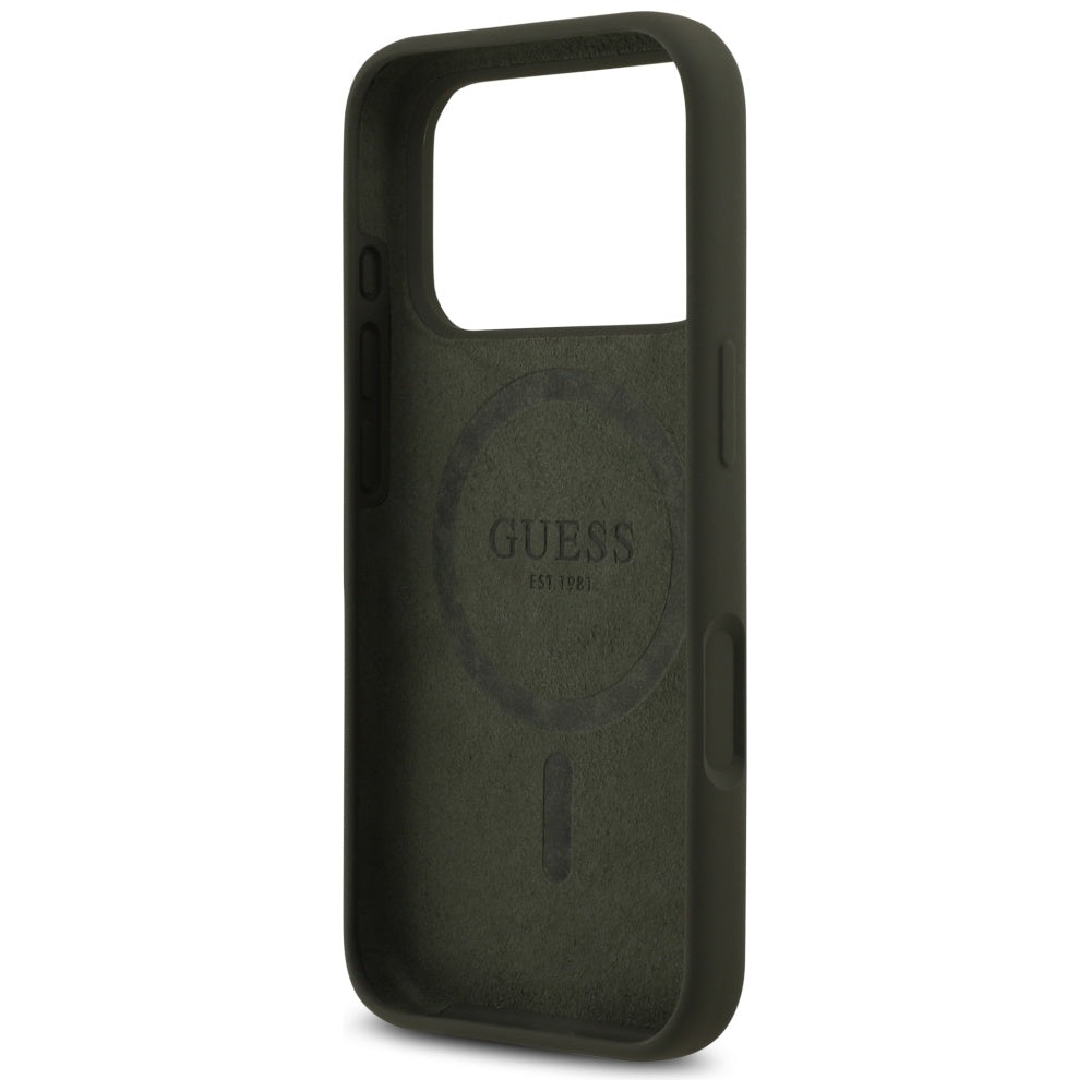 Capa MagSafe para Apple iPhone 17 Pro, Guess, Logo Triângulo, Caqui