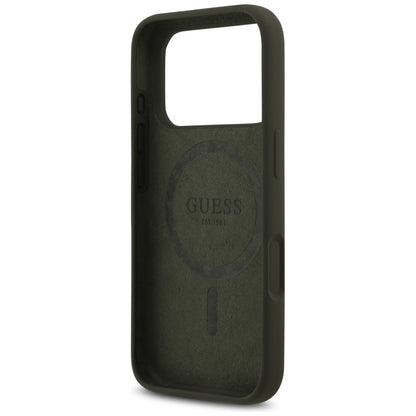 Capa MagSafe para Apple iPhone 17 Pro, Guess, Logo Triângulo, Caqui