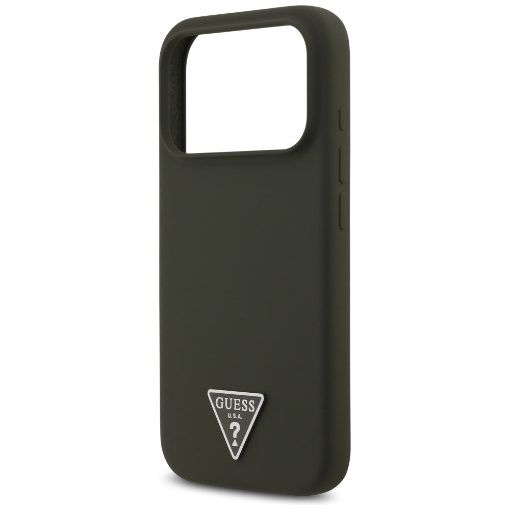 Capa MagSafe para Apple iPhone 17 Pro, Guess, Logo Triângulo, Caqui