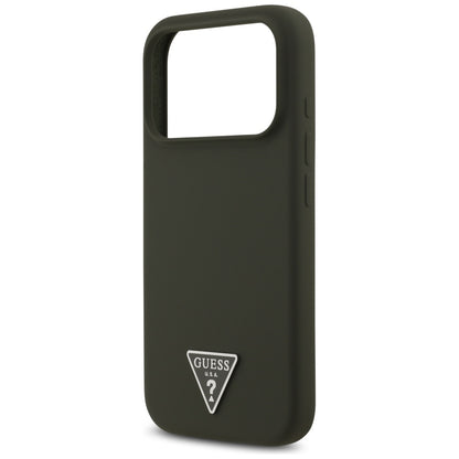 Capa MagSafe para Apple iPhone 17 Pro, Guess, Logo Triângulo, Caqui