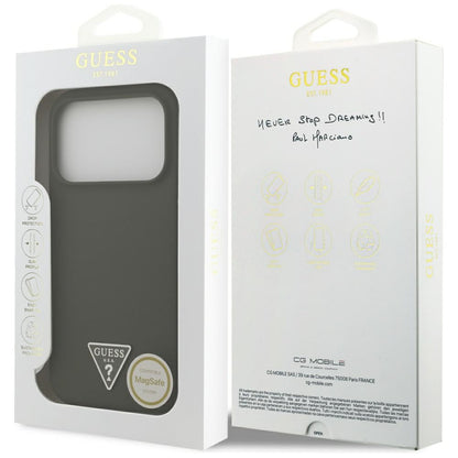Capa MagSafe para Apple iPhone 17 Pro, Guess, Logo Triângulo, Caqui