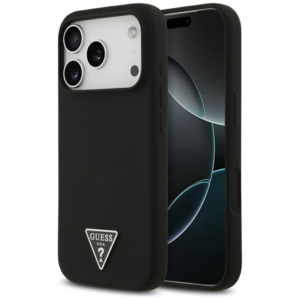 Capa MagSafe para Apple iPhone 17 Pro, Guess, Logo Triângulo, Preta