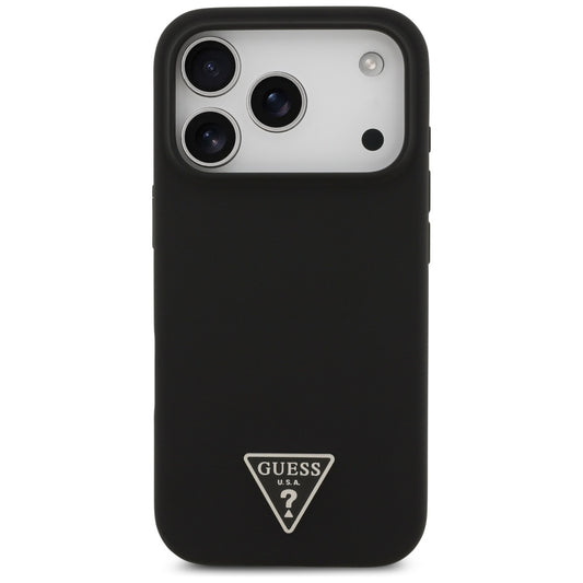 Capa MagSafe para Apple iPhone 17 Pro, Guess, Logo Triângulo, Preta