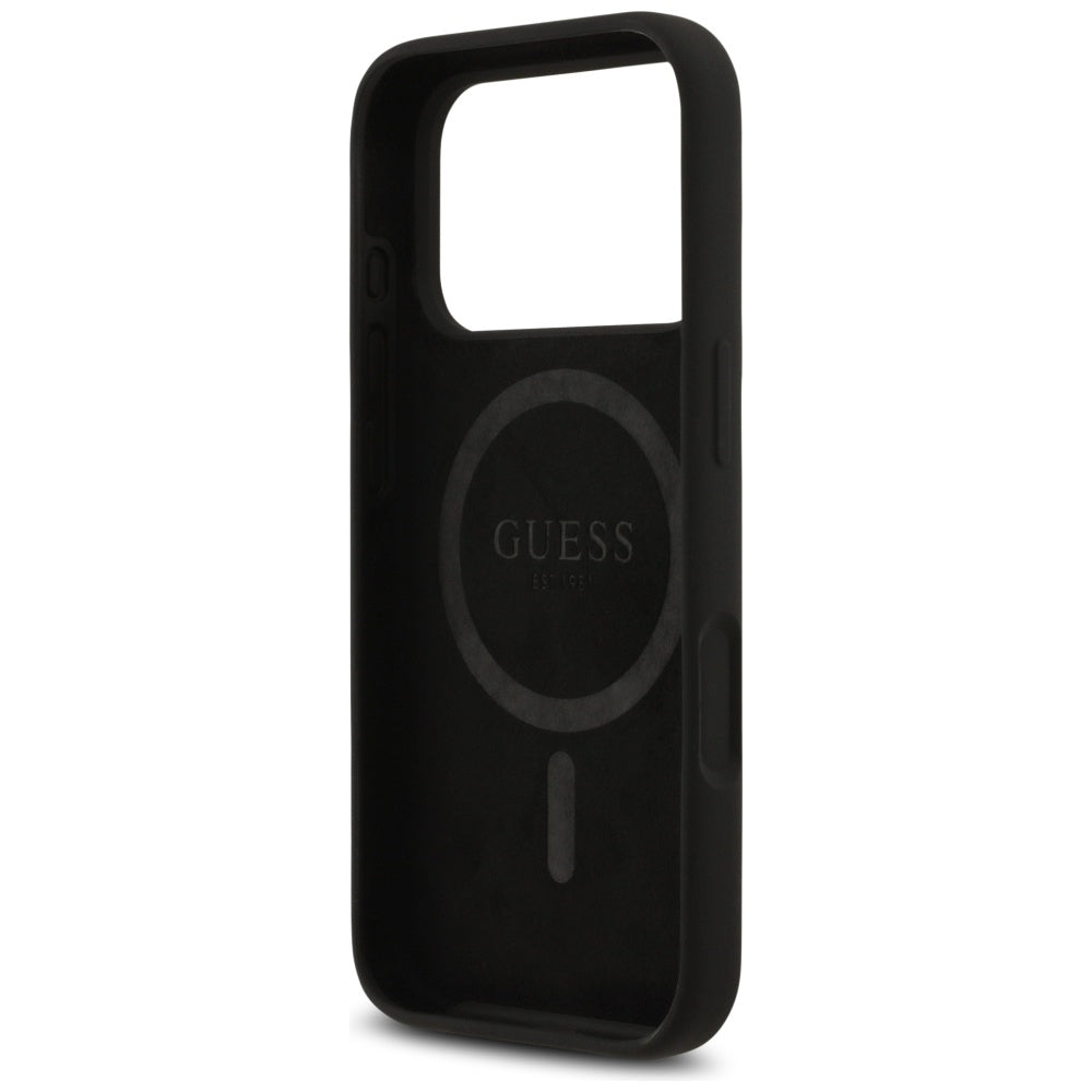 Capa MagSafe para Apple iPhone 17 Pro, Guess, Logo Triângulo, Preta