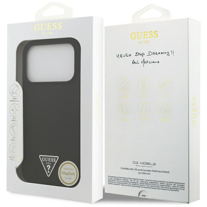 Capa MagSafe para Apple iPhone 17 Pro, Guess, Logo Triângulo, Preta
