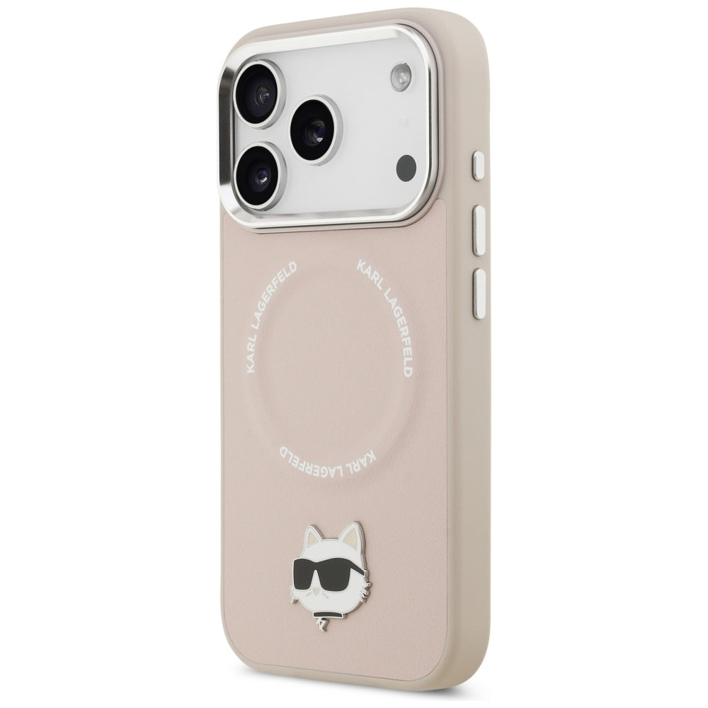 Capa MagSafe para Apple iPhone 17 Pro, Karl Lagerfeld, Choupette Pin, Rosa