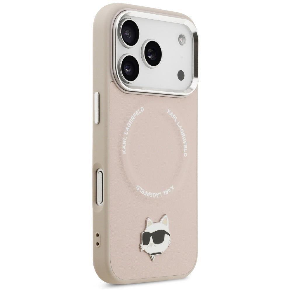 Capa MagSafe para Apple iPhone 17 Pro, Karl Lagerfeld, Choupette Pin, Rosa