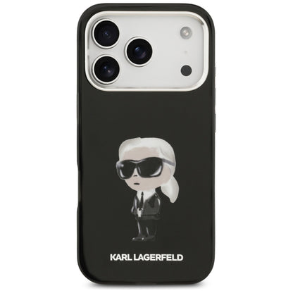 Capa MagSafe para Apple iPhone 17 Pro, Karl Lagerfeld, IML Aquarelle Karl Ikonik, Preta