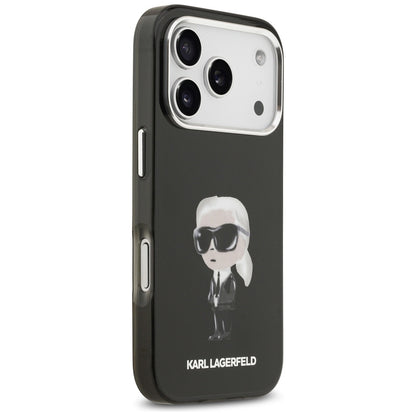 Capa MagSafe para Apple iPhone 17 Pro, Karl Lagerfeld, IML Aquarelle Karl Ikonik, Preta