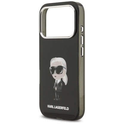 Capa MagSafe para Apple iPhone 17 Pro, Karl Lagerfeld, IML Aquarelle Karl Ikonik, Preta
