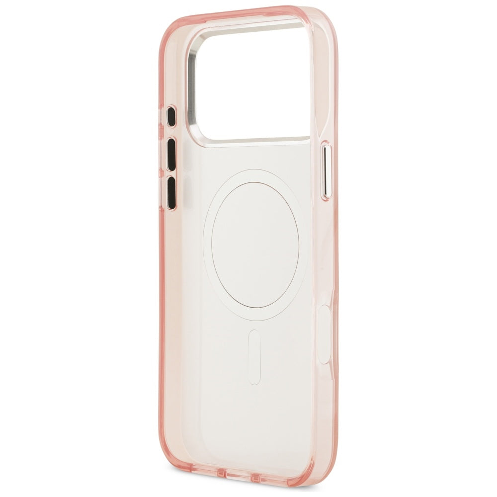 Capa MagSafe para Apple iPhone 17 Pro, Karl Lagerfeld, IML Aquarelle Logo Choupette, Rosa