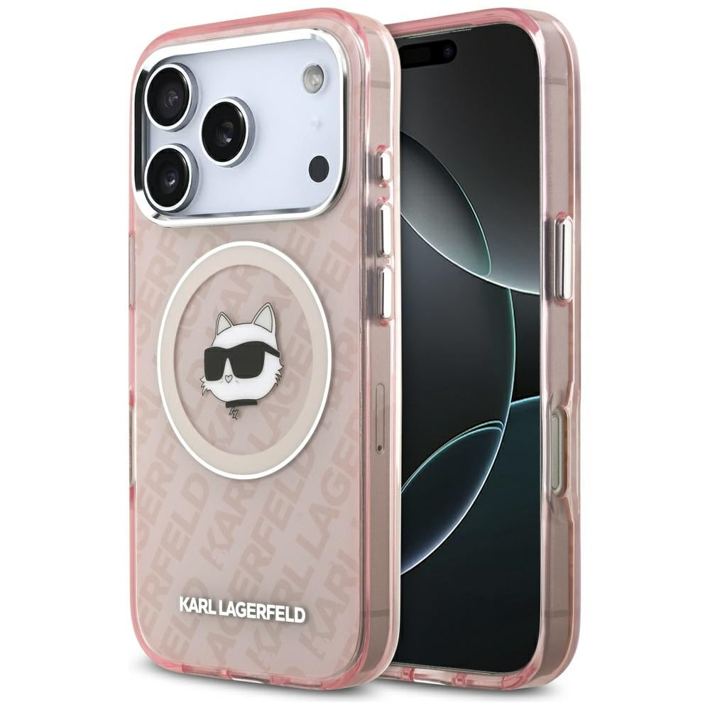 Capa MagSafe para Apple iPhone 17 Pro, Karl Lagerfeld, IML Choupette's Head, Rosa