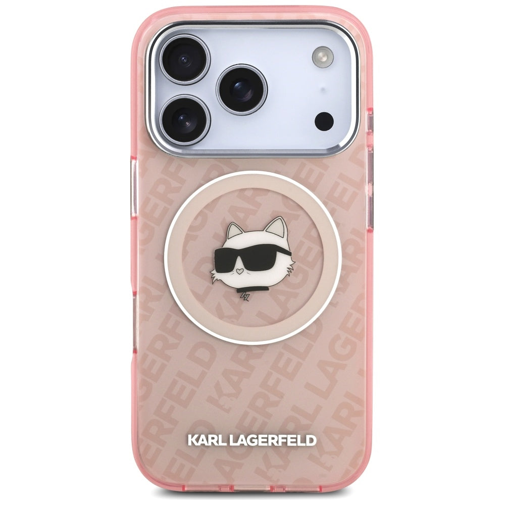 Capa MagSafe para Apple iPhone 17 Pro, Karl Lagerfeld, IML Choupette's Head, Rosa