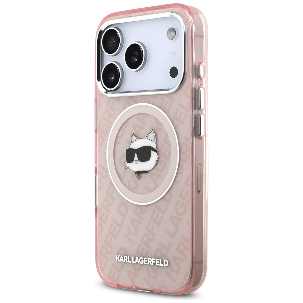 Capa MagSafe para Apple iPhone 17 Pro, Karl Lagerfeld, IML Choupette's Head, Rosa