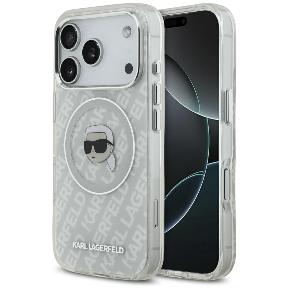 Capa MagSafe para Apple iPhone 17 Pro, Karl Lagerfeld, IML Karl`s Head, Cinzento