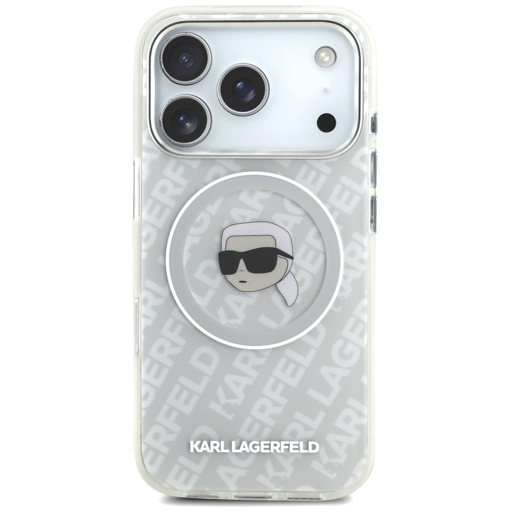 Capa MagSafe para Apple iPhone 17 Pro, Karl Lagerfeld, IML Karl`s Head, Cinzento