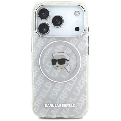 Capa MagSafe para Apple iPhone 17 Pro, Karl Lagerfeld, IML Karl`s Head, Cinzento