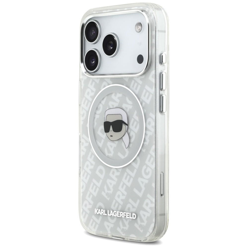 Capa MagSafe para Apple iPhone 17 Pro, Karl Lagerfeld, IML Karl`s Head, Cinzento