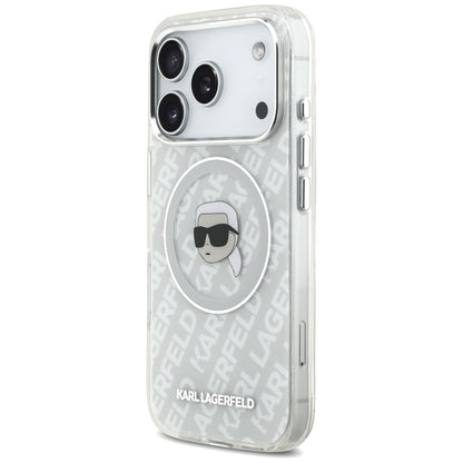 Capa MagSafe para Apple iPhone 17 Pro, Karl Lagerfeld, IML Karl`s Head, Cinzento