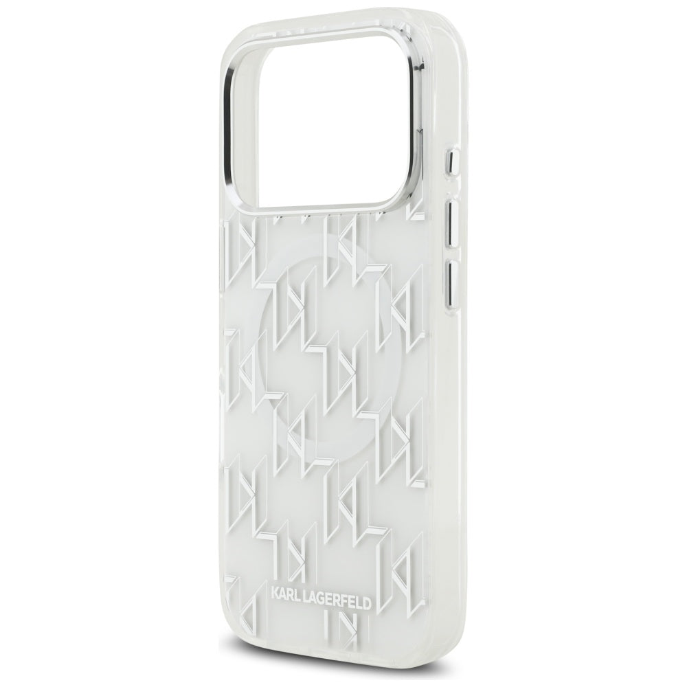 Capa MagSafe para Apple iPhone 17 Pro, Karl Lagerfeld, IML KL Monogram, Branca