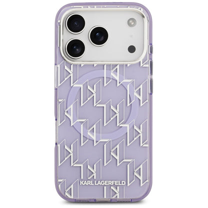 Capa MagSafe para Apple iPhone 17 Pro, Karl Lagerfeld, IML KL Monogram, Roxo