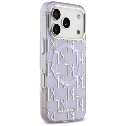 Capa MagSafe para Apple iPhone 17 Pro, Karl Lagerfeld, IML KL Monogram, Roxo